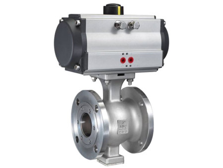 气动软密封法兰V型球阀