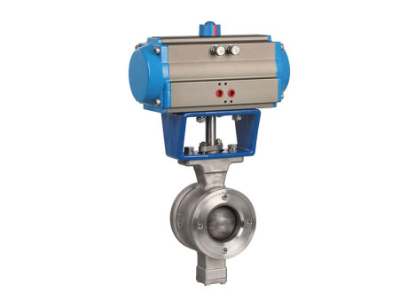 气动对夹式V型球阀