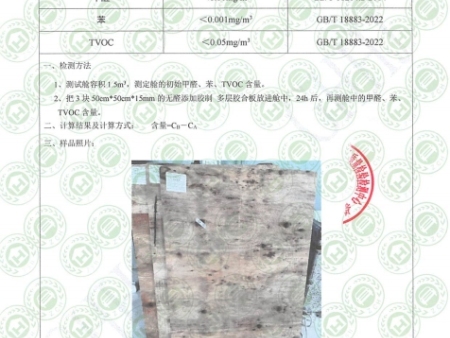 无醛人造包检测报告2