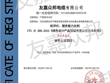 绿色设计产品管理体系认证证书（副本）