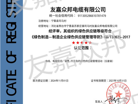 绿色供应链管理体系认证证书（副本）