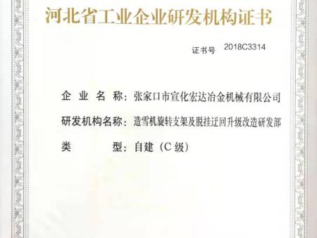 省工业企业研发机构证书