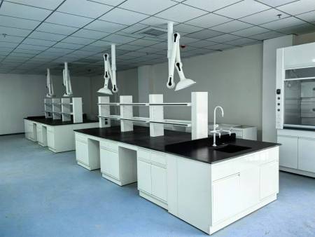 全钢中央台带水＋试剂架+万向抽气罩