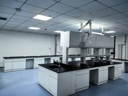 全钢中央台带水＋试剂架+全钢吊柜+万向抽气罩