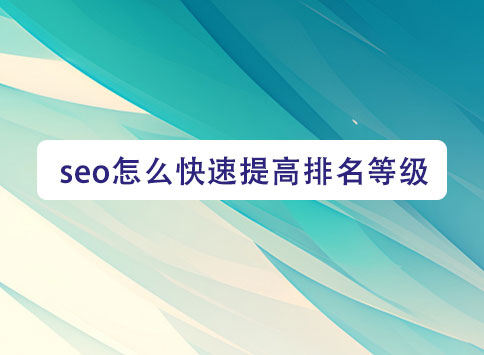 seo怎么快速提高排名等级？