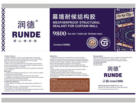 Weatherproof structural sealant for curtain wall Runde 9800