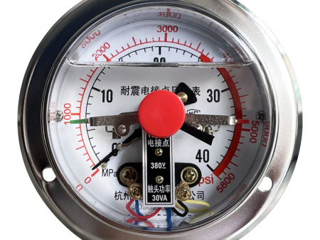 YNXC-100ZT轴向带边耐震电接点压力表