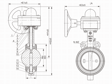 JIS VORTEX PAIR BUTTERFLY VALVE
