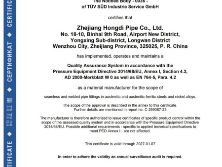 pipe fitting PED