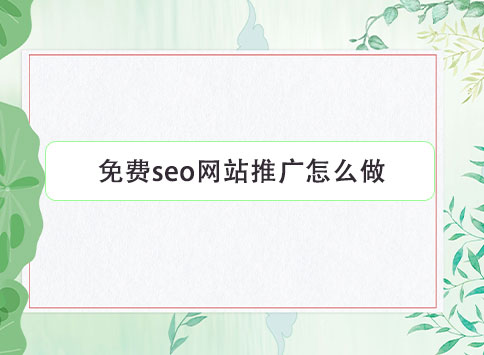 免费seo网站推广怎么做？