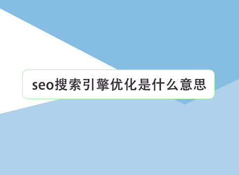 seo搜索引擎优化是什么意思？