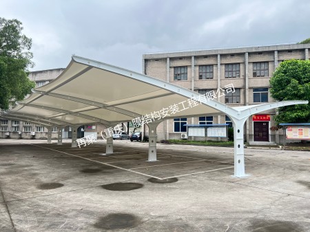重庆中冶集团膜结构停车棚完工-厂家定制
