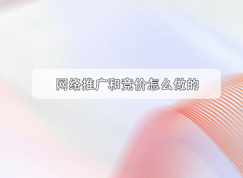 网络推广和竞价怎么做的?