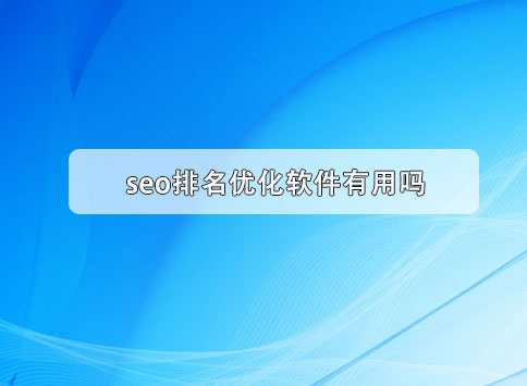 seo排名优化软件有用吗？