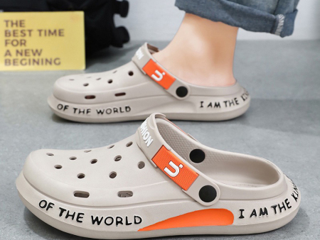 5602  男士洞洞鞋侧边字母描漆39-44