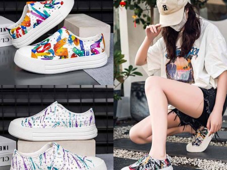 5752 厚底印刷小白鞋女35-40  