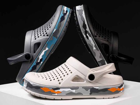 5858 情侣迷彩围边洞洞鞋36-45