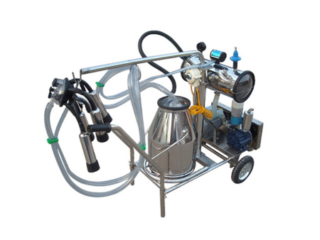 YZ-Ⅰ Vacuum Pump-typed Sigle-barreled Mobile Miliking Machine With Stainless Steel Shelf for Cows