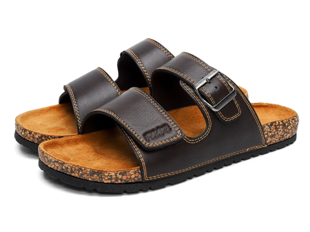 8811-棕色-勃肯双排扣皮革鞋面