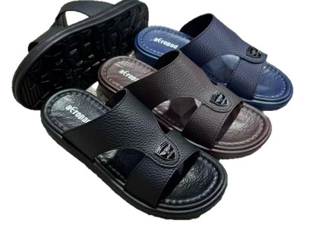 6264   标志仿皮纹一字拖男40-45