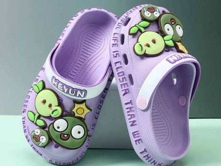 6347    儿童洞洞鞋描漆小草饰扣24-35