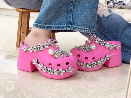 6370  珍珠花瓣增高鞋屋包头鞋女36-41