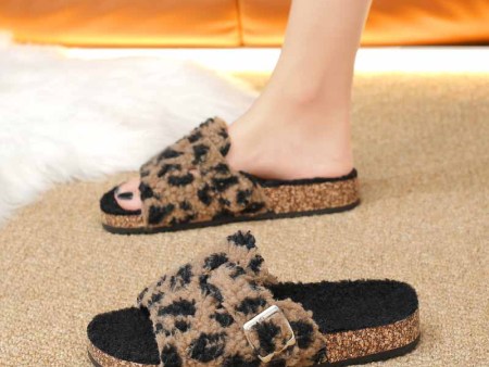 6371   豹纹毛毛棉拖鞋女36-43