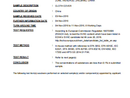 SVHC 169 certification