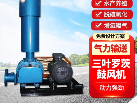 三叶罗茨风机气力输送旋转供料器水产养殖风机沼气曝气增压风机