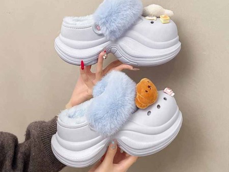 6508 毛绒兔饰扣小蛮腰棉鞋女34-40
