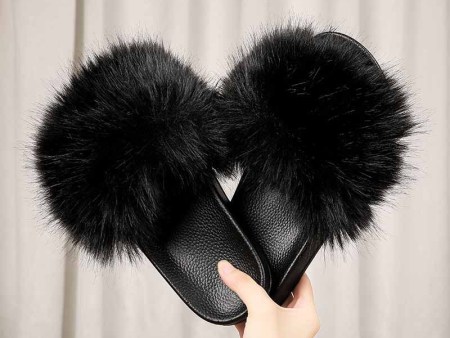 6519   女款毛毛一字拖36-43