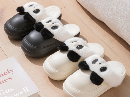 6550情侣款熊猫棉拖鞋36-45