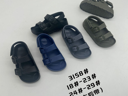 6547 大小童双排扣儿童凉鞋18-23 24-29