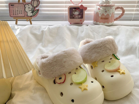 6584   女款苹果饰扣棉拖鞋36-41