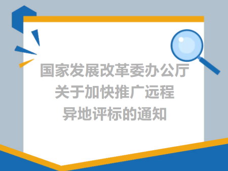 国家发展改革委办公厅关于加快推广远程异地评标的通知