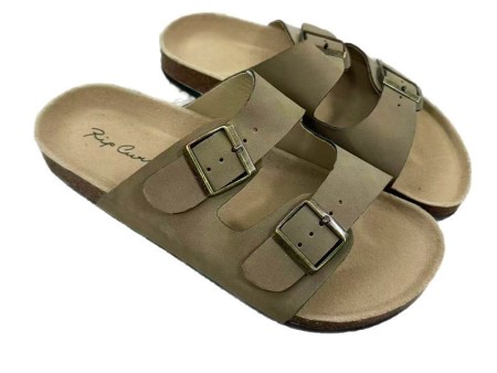 6620 情侣软木双带扣一字拖36-45