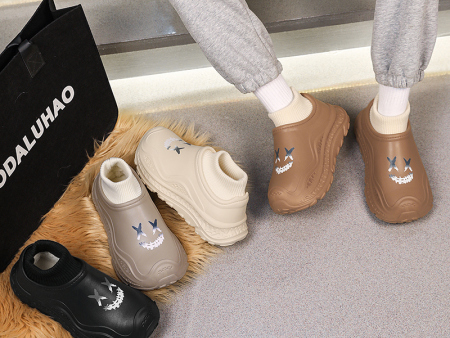 6639  厚底螺口棉鞋男女贴字36-45