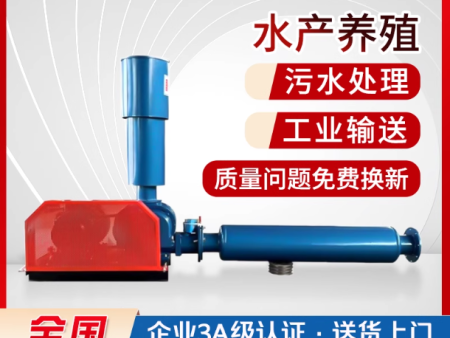罗茨风机增氧机曝气管道高压大功率管打氧机污水处理鱼塘增氧泵