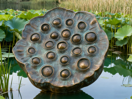 铸铜雕塑_莲蓬雕塑