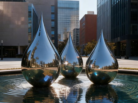 不锈钢雕塑-水滴雕塑
