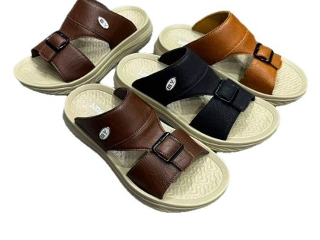 6737 男士方扣一字拖40-45