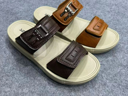 6742 男士双带魔术贴博肯一字拖40-45