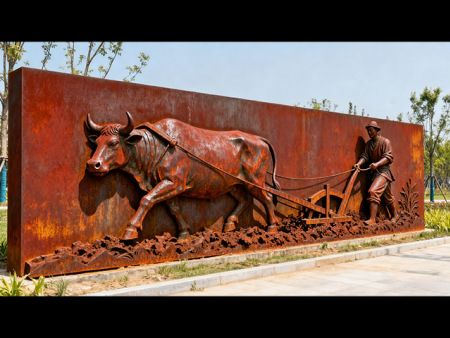 耐候钢雕塑-农耕雕塑