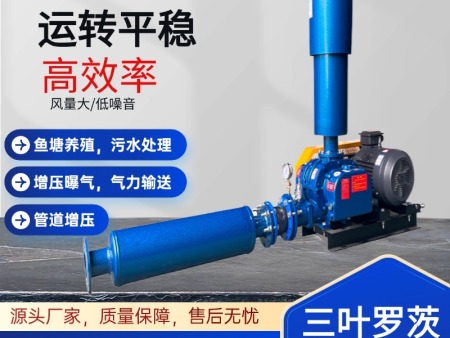 三叶罗茨鼓风机增氧机污水处理养殖工业高压鱼塘曝气风机气力输送