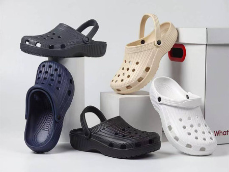 6461  男士竖纹厚底洞洞鞋40-45