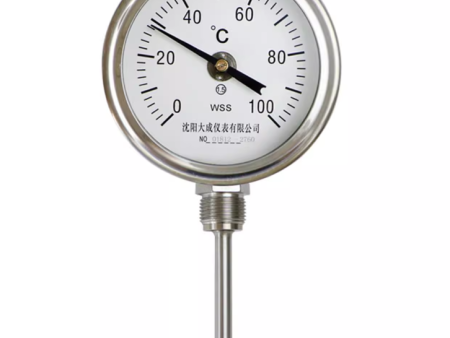 WSS-481F 100度不锈钢万向双金属工业管道温度计