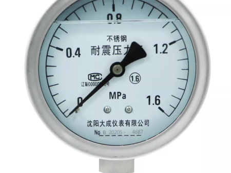 YTN-100F 304材质全不锈钢耐高温蒸汽真空表