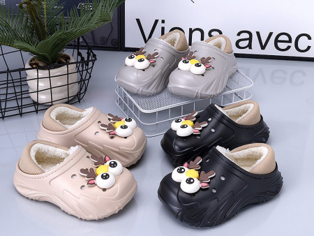 6800  纯色小鹿亲子棉鞋28-39