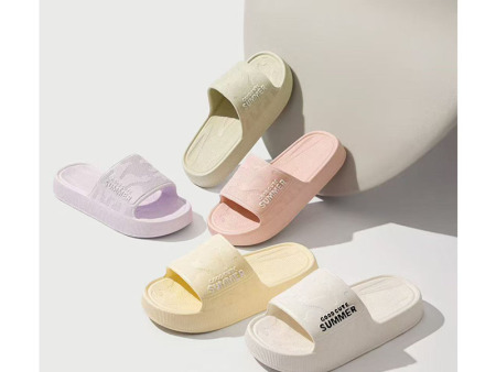 6811 男女厚底字母家居一字拖36-45