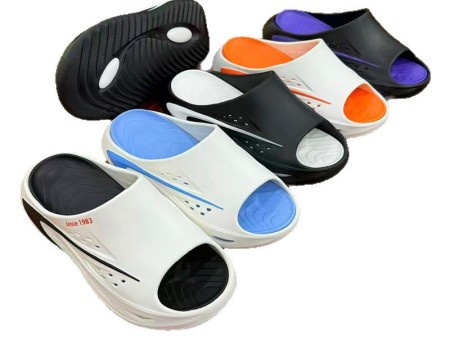 6855 双色男女运动一字拖大码 36-47